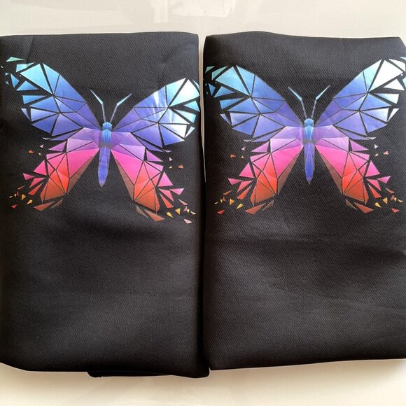 BUTTERFLY AUTOYOUTH 2 SEATS UNIVERSAL CAR SEAT COVERS BLACK - Picture 1 of 16